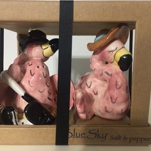 Blue Sky flamingo couple shaker set, New